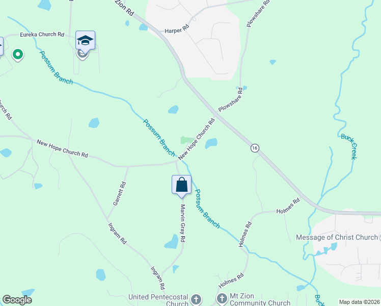 map of restaurants, bars, coffee shops, grocery stores, and more near 2204 Mount Zion Road in Carrollton