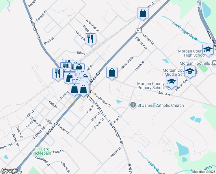 map of restaurants, bars, coffee shops, grocery stores, and more near 511 Candler Lane in Madison