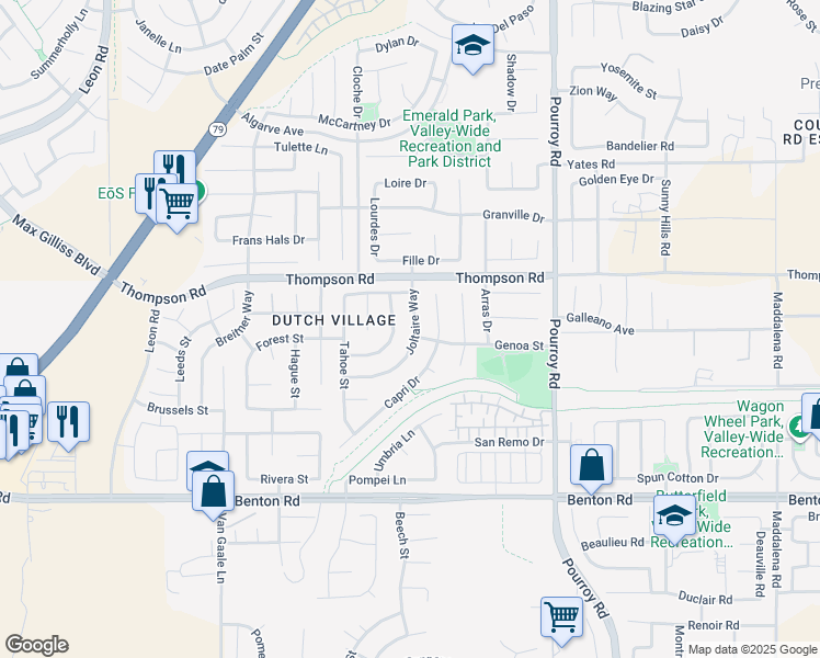map of restaurants, bars, coffee shops, grocery stores, and more near 36123 Joltaire Way in Winchester