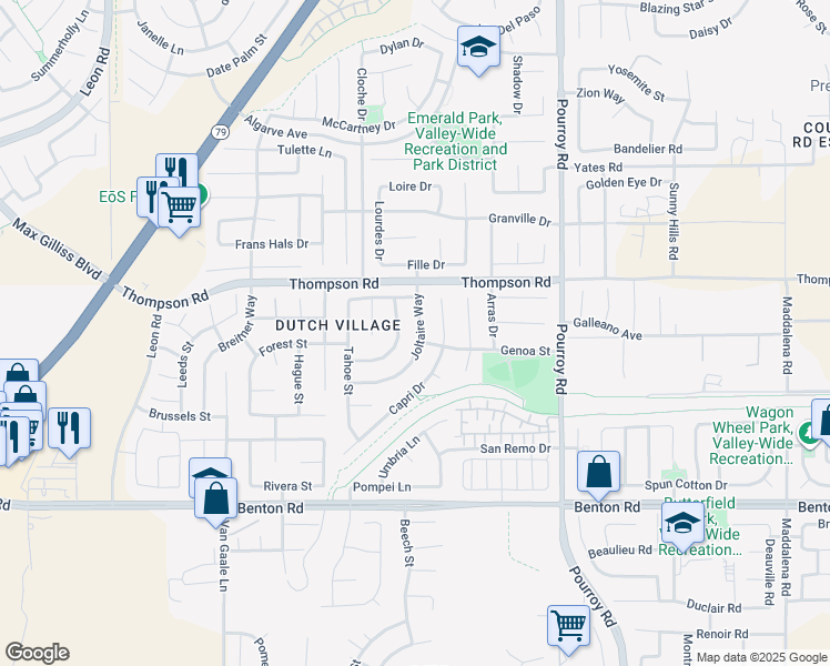 map of restaurants, bars, coffee shops, grocery stores, and more near 36123 Joltaire Way in Winchester