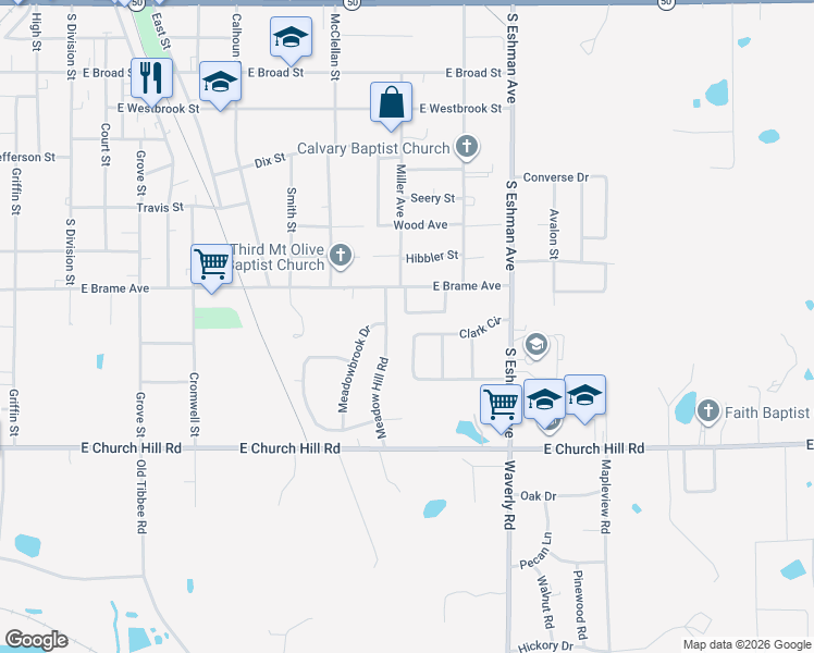 map of restaurants, bars, coffee shops, grocery stores, and more near 2-54 Marston Courts in West Point