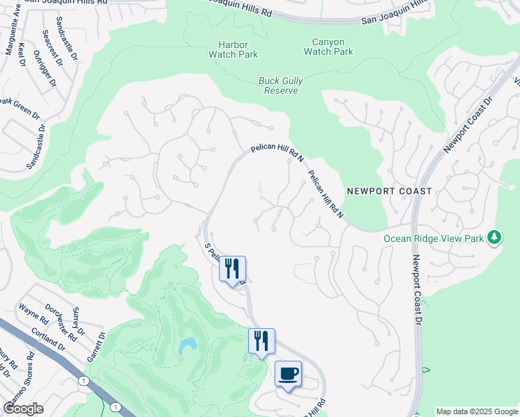 map of restaurants, bars, coffee shops, grocery stores, and more near 19 Sailcrest in Newport Beach