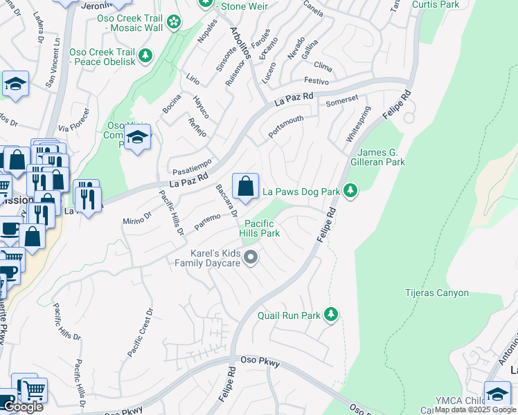 map of restaurants, bars, coffee shops, grocery stores, and more near 12 Covington in Mission Viejo