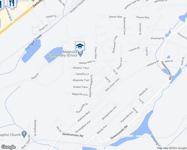 map of restaurants, bars, coffee shops, grocery stores, and more near 164 Glen Cross Circle in Trussville