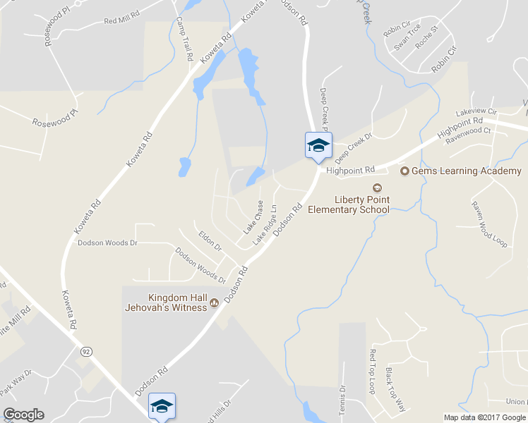 map of restaurants, bars, coffee shops, grocery stores, and more near 820 Lake Chase in Fairburn