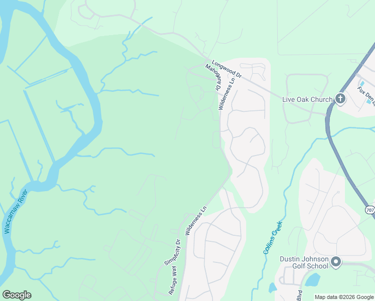 map of restaurants, bars, coffee shops, grocery stores, and more near 243 Moonglow Circle in Murrells Inlet