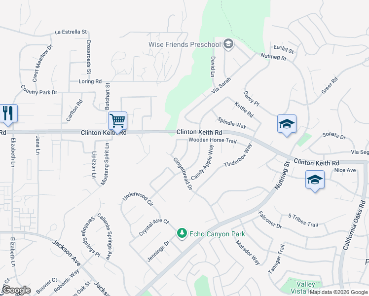 map of restaurants, bars, coffee shops, grocery stores, and more near 39851 Milkmaid Lane in Murrieta