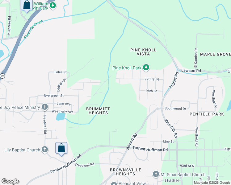 map of restaurants, bars, coffee shops, grocery stores, and more near 9700 Bates Avenue in Birmingham