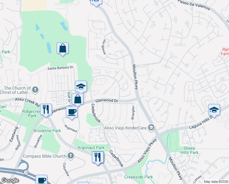map of restaurants, bars, coffee shops, grocery stores, and more near 24 Cellini in Aliso Viejo