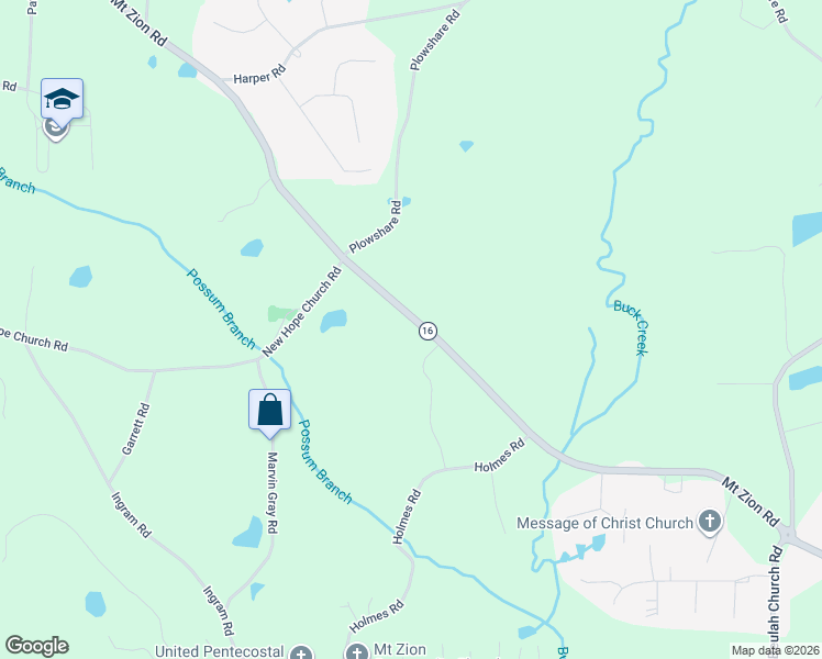 map of restaurants, bars, coffee shops, grocery stores, and more near 2128 Mount Zion Road in Carrollton