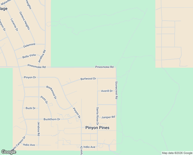 map of restaurants, bars, coffee shops, grocery stores, and more near 69850 Burlwood Drive in Mountain Center