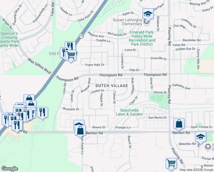 map of restaurants, bars, coffee shops, grocery stores, and more near 31431 Bradford St in Winchester