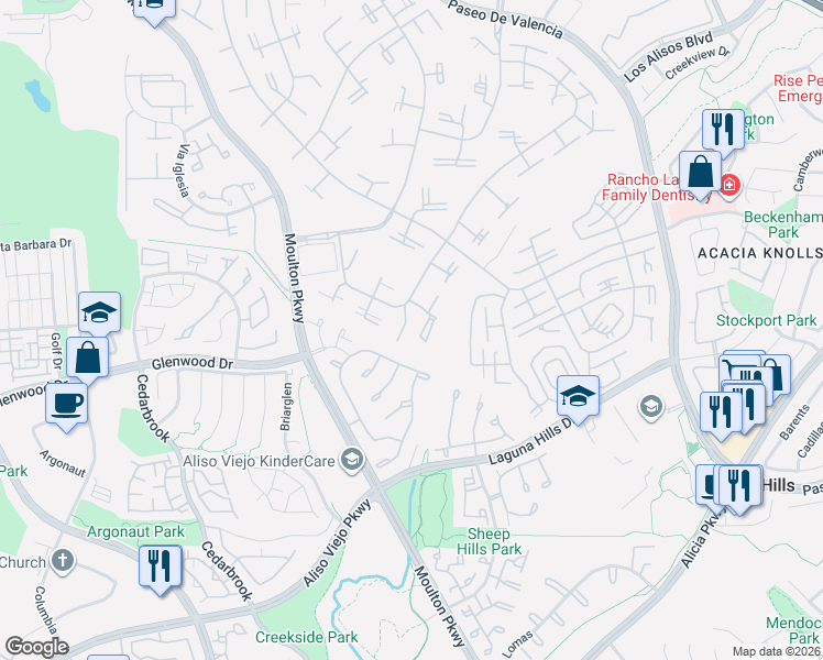 map of restaurants, bars, coffee shops, grocery stores, and more near 941 Avenida Majorca in Laguna Hills