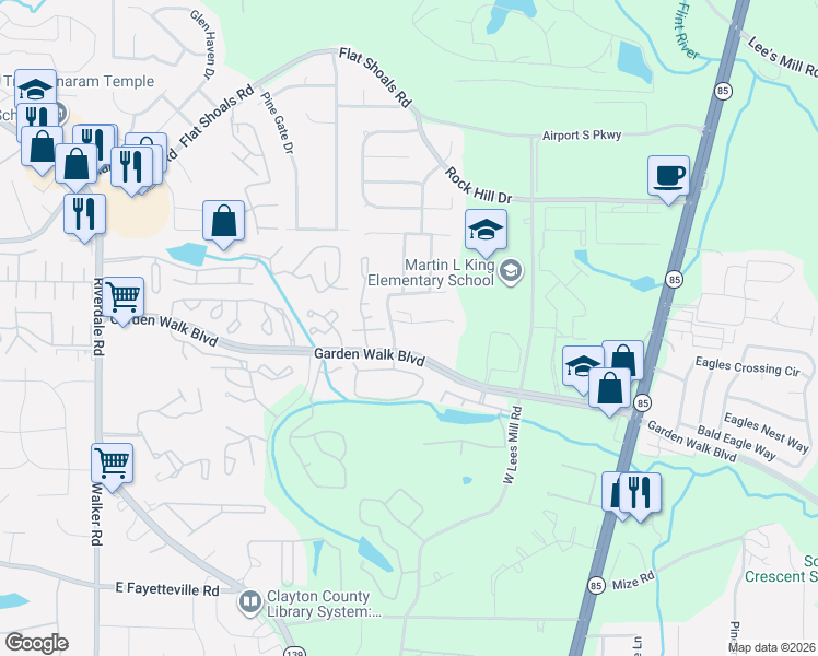 map of restaurants, bars, coffee shops, grocery stores, and more near 845 Boston Common in Atlanta