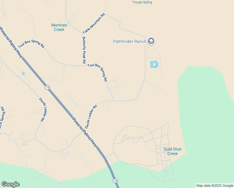 map of restaurants, bars, coffee shops, grocery stores, and more near 61380 Devils Ladder Road in Mountain Center