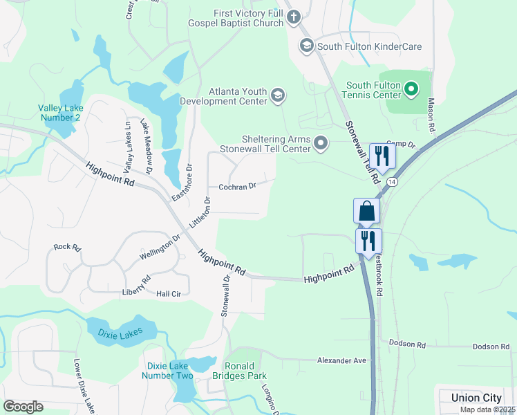 map of restaurants, bars, coffee shops, grocery stores, and more near 6210 Tucker Lane in Union City