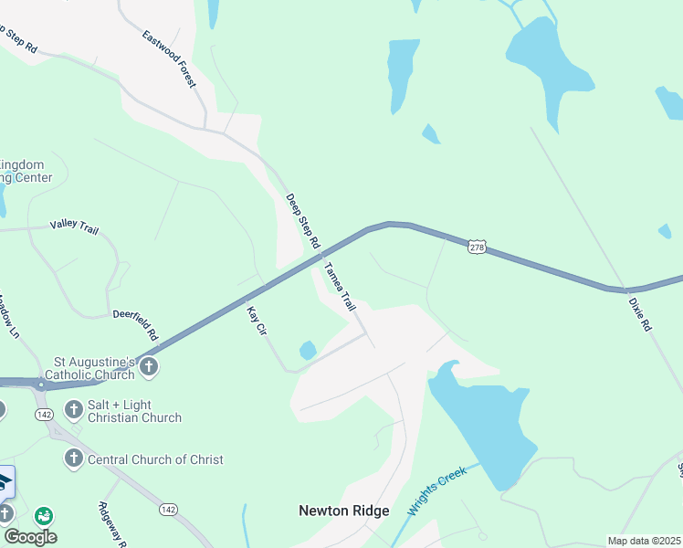 map of restaurants, bars, coffee shops, grocery stores, and more near 205 Tamea Trail in Covington