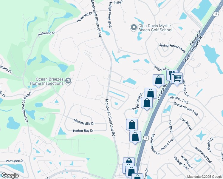 map of restaurants, bars, coffee shops, grocery stores, and more near 347 Stone Throw Drive in Murrells Inlet