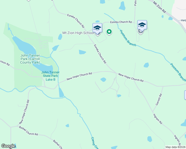 map of restaurants, bars, coffee shops, grocery stores, and more near 668 New Hope Church Road in Carrollton