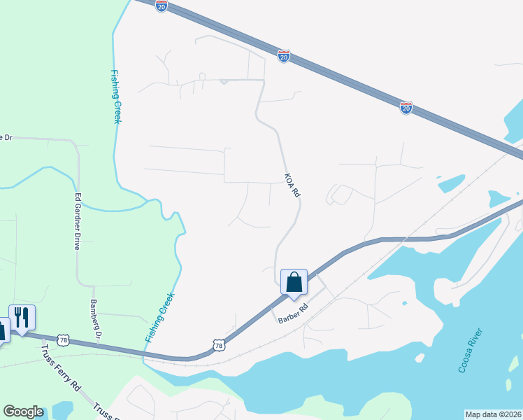 map of restaurants, bars, coffee shops, grocery stores, and more near 220 Ellington Way in Riverside