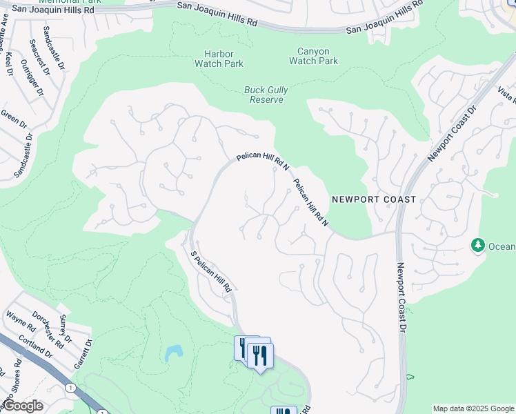 map of restaurants, bars, coffee shops, grocery stores, and more near 19 Sailcrest in Newport Beach