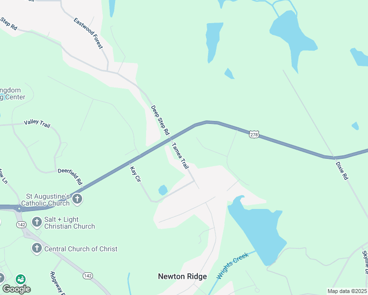 map of restaurants, bars, coffee shops, grocery stores, and more near 205 Tamea Trail in Covington