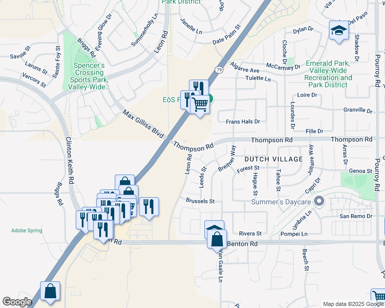 map of restaurants, bars, coffee shops, grocery stores, and more near 31046 Stirling Court in Winchester