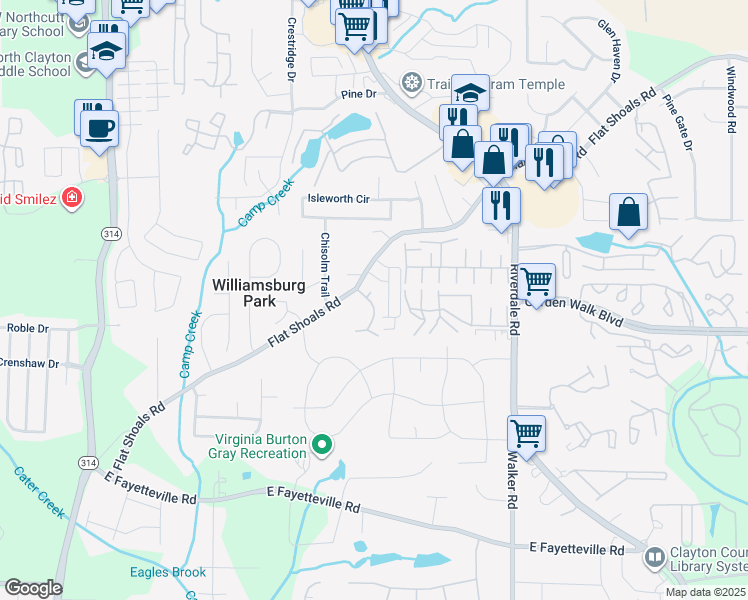 map of restaurants, bars, coffee shops, grocery stores, and more near 1394 Highgrove Court in Atlanta