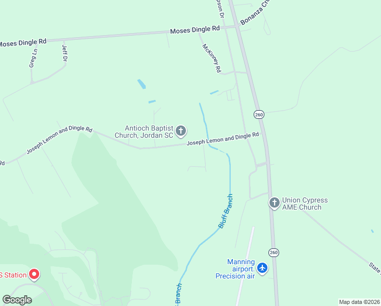 map of restaurants, bars, coffee shops, grocery stores, and more near 2552 Joseph Lemon and Dingle Road in Manning