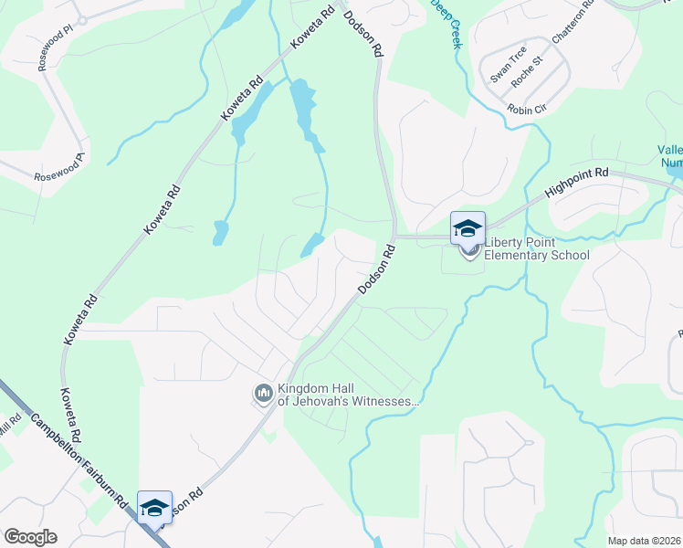 map of restaurants, bars, coffee shops, grocery stores, and more near 408 Lake Ridge Lane in Fairburn