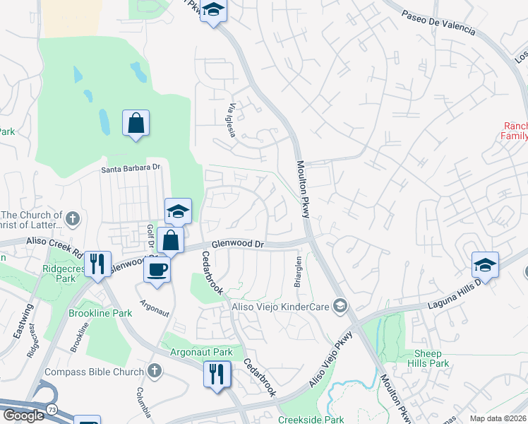 map of restaurants, bars, coffee shops, grocery stores, and more near 65 Giotto in Laguna Hills