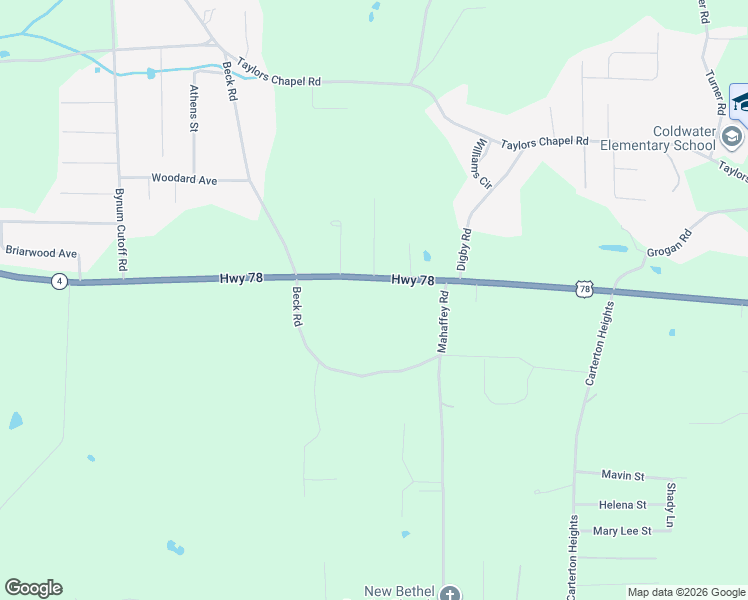 map of restaurants, bars, coffee shops, grocery stores, and more near 6227 U.S. 78 in Eastaboga