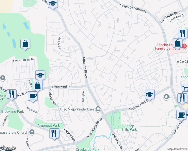 map of restaurants, bars, coffee shops, grocery stores, and more near 747 Avenida Majorca in Laguna Hills