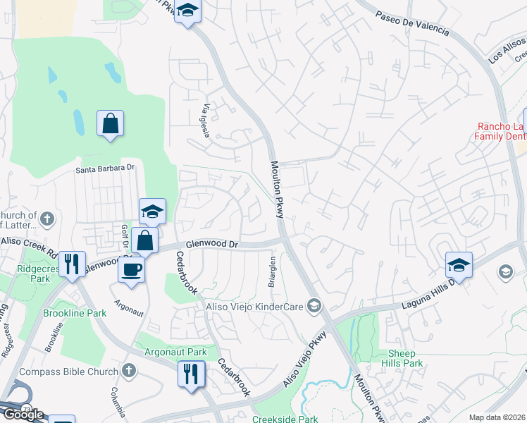 map of restaurants, bars, coffee shops, grocery stores, and more near 49 Giotto in Aliso Viejo