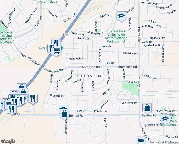 map of restaurants, bars, coffee shops, grocery stores, and more near 36048 Bergen Street in Winchester