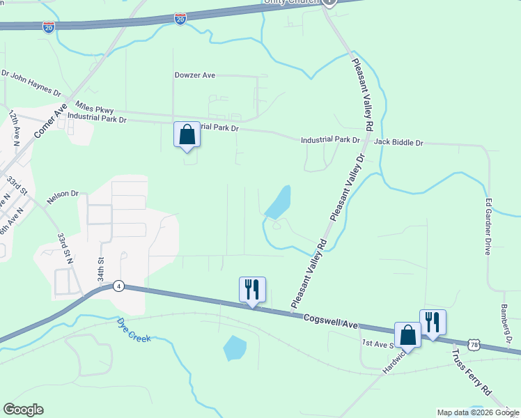 map of restaurants, bars, coffee shops, grocery stores, and more near 230 Country Club Road in Pell City