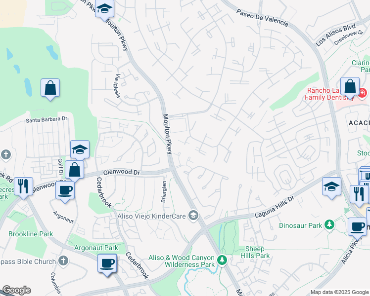 map of restaurants, bars, coffee shops, grocery stores, and more near 747 Avenida Majorca in Laguna Hills