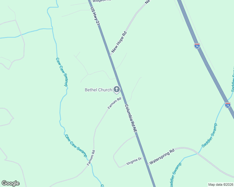 map of restaurants, bars, coffee shops, grocery stores, and more near 5261 Columbia Road Northeast in Orangeburg