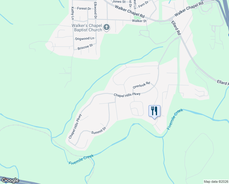 map of restaurants, bars, coffee shops, grocery stores, and more near 3347 Chapel Hills Parkway in Fultondale