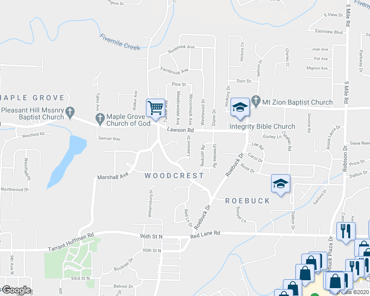 map of restaurants, bars, coffee shops, grocery stores, and more near 416 Hearn Circle in Birmingham