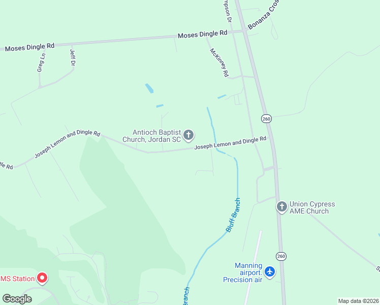 map of restaurants, bars, coffee shops, grocery stores, and more near 2552 Joseph Lemon and Dingle Road in Manning