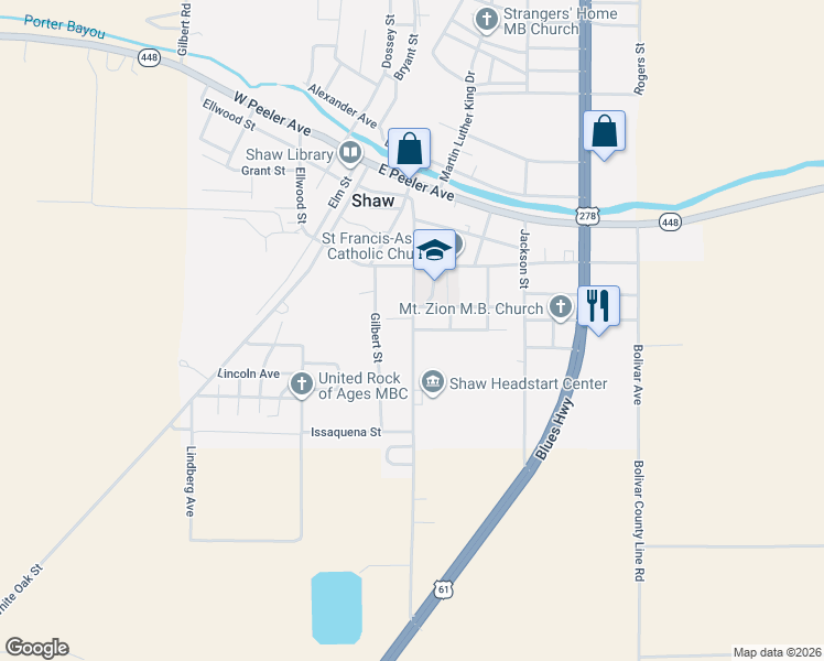 map of restaurants, bars, coffee shops, grocery stores, and more near Faison Street in Shaw