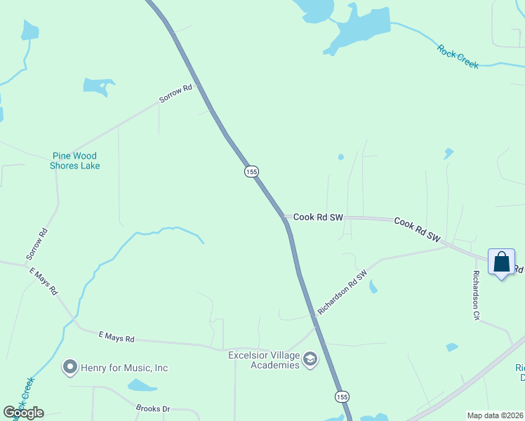 map of restaurants, bars, coffee shops, grocery stores, and more near 5517 Georgia 155 North in Stockbridge