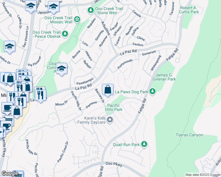 map of restaurants, bars, coffee shops, grocery stores, and more near 7 Belcanto in Mission Viejo