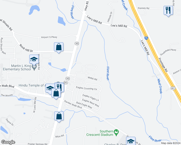 map of restaurants, bars, coffee shops, grocery stores, and more near 428 Orr Road in Riverdale