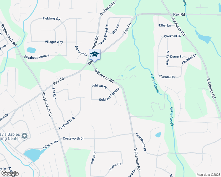 map of restaurants, bars, coffee shops, grocery stores, and more near 5687 Jubilant Drive in Rex
