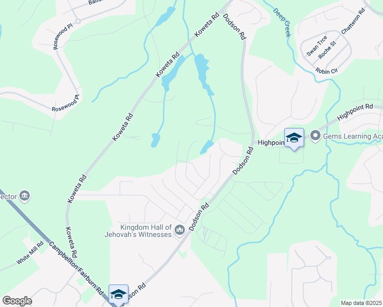 map of restaurants, bars, coffee shops, grocery stores, and more near 476 Lake Ridge Lane in Fairburn