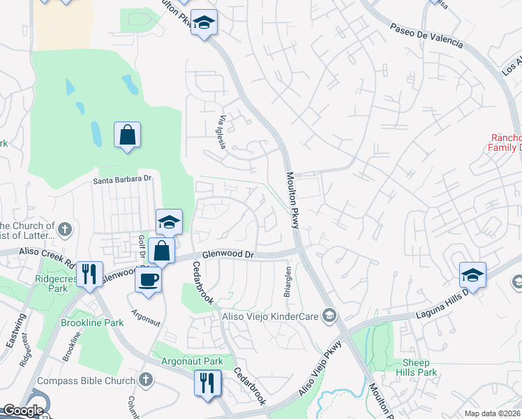 map of restaurants, bars, coffee shops, grocery stores, and more near 24 Michelangelo in Aliso Viejo