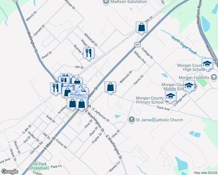 map of restaurants, bars, coffee shops, grocery stores, and more near 330 Park Street in Madison