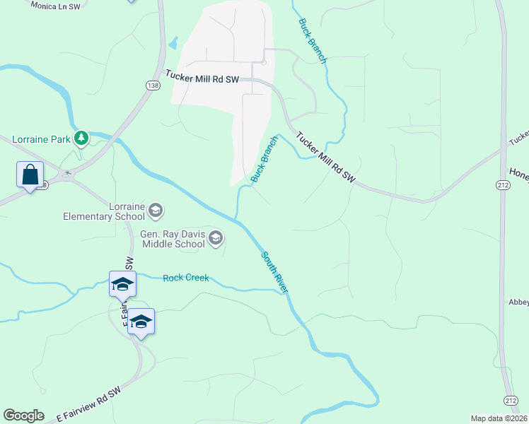 map of restaurants, bars, coffee shops, grocery stores, and more near 2089 Millstone Drive Southwest in Conyers